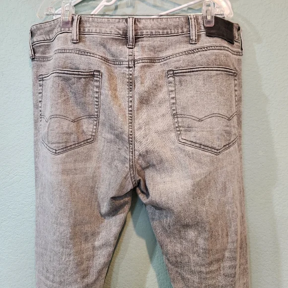 American Eagle 90s Grunge Jeans Mens 38x30 Gray Denim Cotton Stretch Mid Rise - Picture 7 of 8
